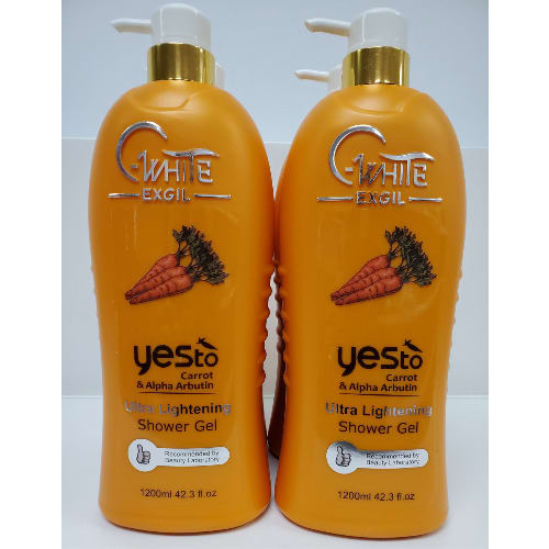 C-white Exgil Yes To Carrot & Alpha Arbutin Lightening Shower Gel - 1200ml x 1 Pcs