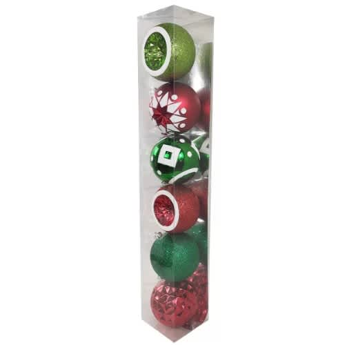 Shatter Resistant Christmas Ornaments Set Of 6 - 6inch (10cm)