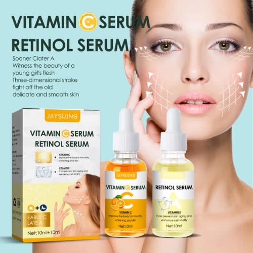2 In 1 Skin Care Set - Vitamin C & Retinol Anti-aging Whitening Gel - 10ml+10ml