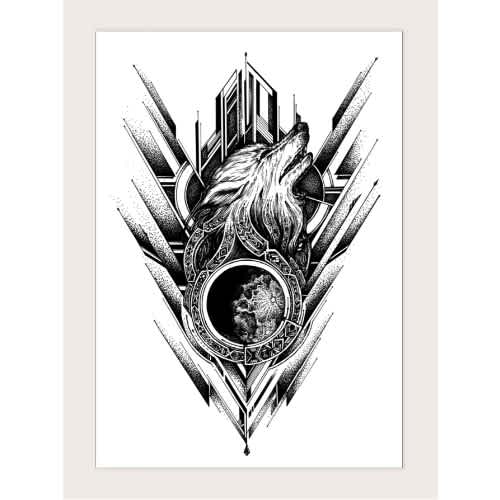 Wolf Pattern Temporary Waterproof Tattoo Stickers