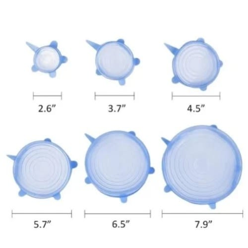 Silicone Plate Cover Lid - 6 Pcs