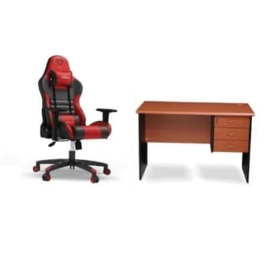 Wooden Office Table And Swivel Chair