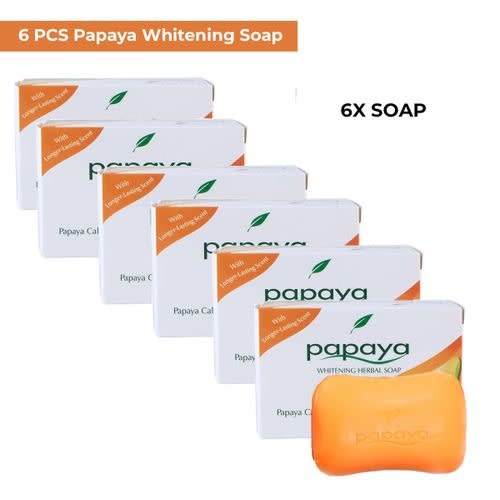 Extract Papaya Calamansi Lightening Herbal Bathing Bar Soap 125g  6pcs