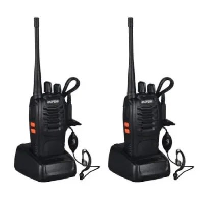 Bf888 Walkie Talkie - Two Way Radio With Earpiece - 2 Pcs