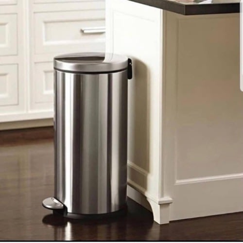 30 Liter Stainless Steel Pedal Waste Bin For Home Office