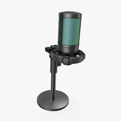 Gaming Professional Rgb Condenser Microphone With Extension Stand -black