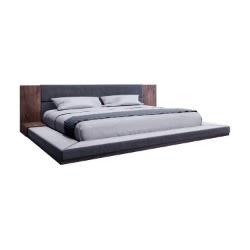 Nova Domus Jagger Modern Dark Gray And Walnut Bed, Queen