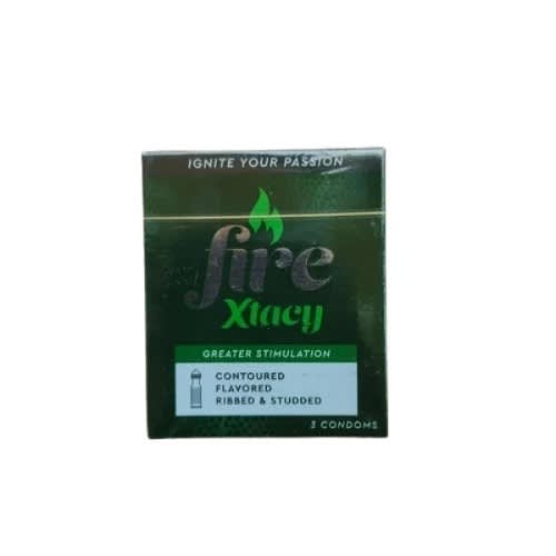 Six Packs Fire Xtacy Flavoured And Ribbed Condom + Free Sex Lubricant