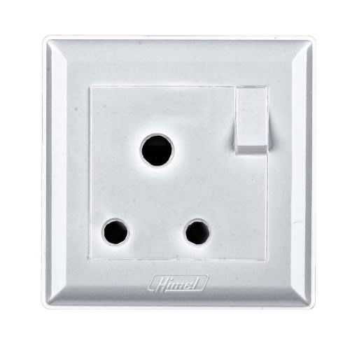 Himel Switched Socket, Advanced, 15 A, 250 V Ac, 1 Gang, Metal || HWDA15SSM
