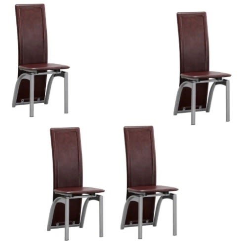 Set Of 4 Dinning Chairs - Brown