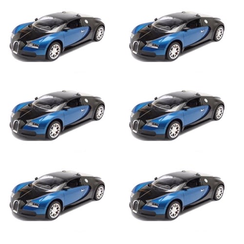 Half Dozen of Children Toy Car - Battery Powered Self-driven With Siren Music - Blue Sport Cars
