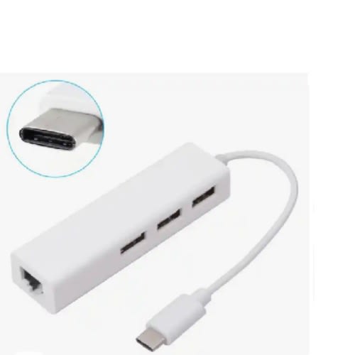 Type-c To LAN Gigabit Ethernet Adapter With 3 USB Ports Converter