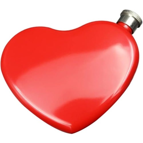 Cabilock 4 Ounces Stainless Steel Hip Flask Heart- Shaped Pocket Whiskey Drinking Flask