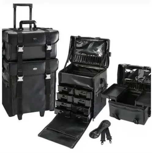 Professional Makeup Trolley Box - All Round Black