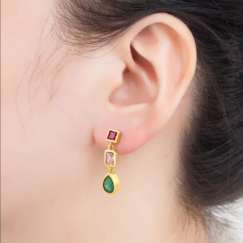 Crystal Stones Earrings - Small