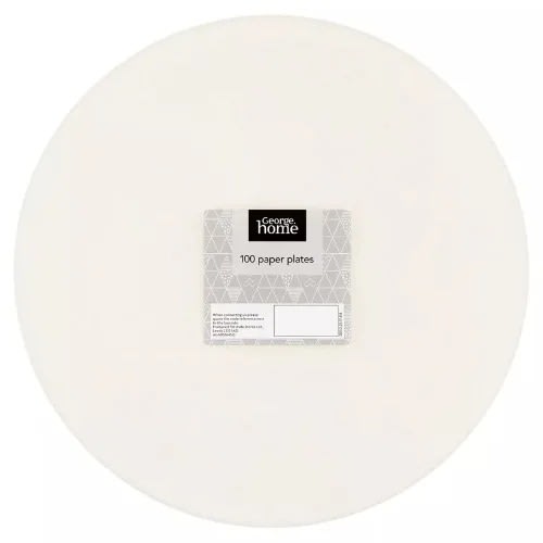 Paper Plates - 100 Pack - White