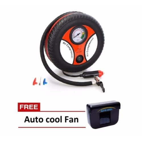 Round Shaped Car Tyre Inflator Air Compressor + Auto Cool Fan
