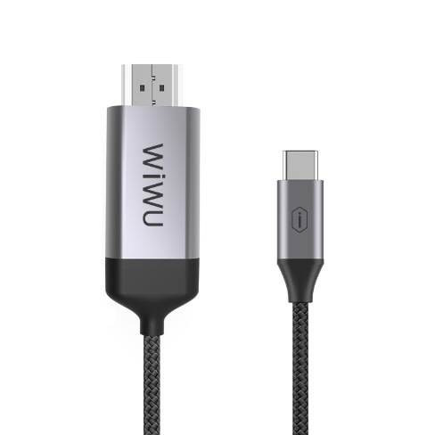 WIWU X9 Nylon Aluminum Alloy Type C To HDMI Black Audio Cable For Type C Devices