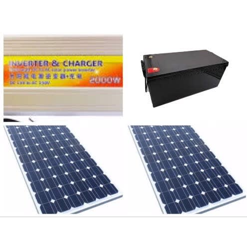 Solar Kit With 100amps Battery - 2000W / Solar Panel And 30amps Controller - 150W