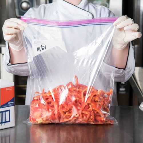 Two Gallon Storage Bag With Double Zipper And Write-on Label