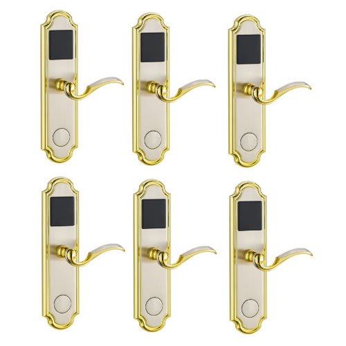 Door Lock With RFID Card Access Control - Golden Edge - 6 Sets