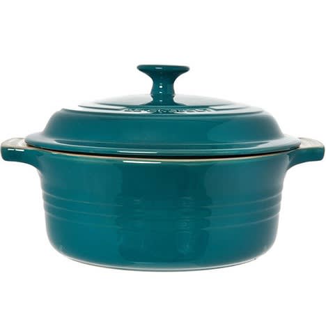 Stoneware Covered Round Casserole Dish 26x22cm - Caribbean Blue