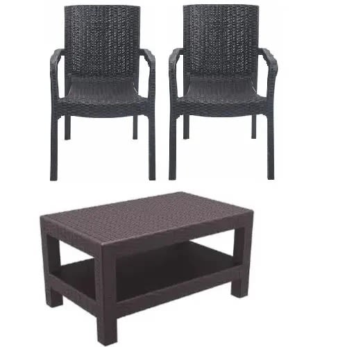 Outdoor Rattan Table And 2 Chairs Set