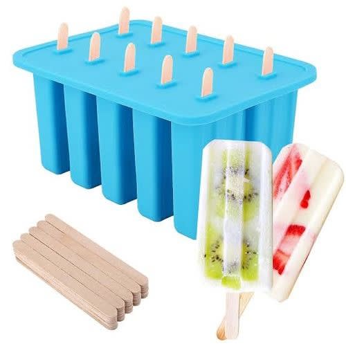 10 Slots  Silicone Popsicle Mold With Accessories