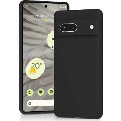 Silicone Back Cover Case For Google Pixel 7a - Black