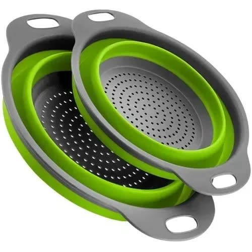 Collapsible Colander Foldable Silicone Filter Extendable Sieve - 3 Pcs