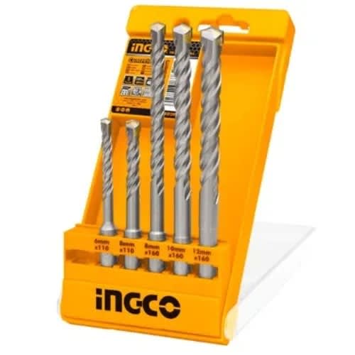 Ingco - Sds Plus Hammer Drill Bits Set - 5 Pcs