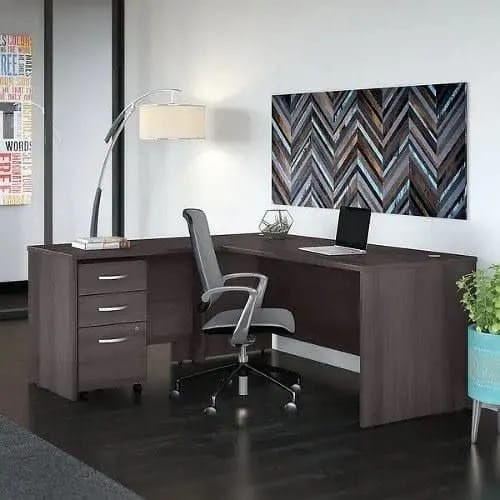 L-shaped Office Desk With Drawers