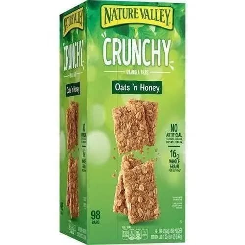 Nature Valley Granola Bars Crunchy Oats'n Honey -98-bars - 49 Packs