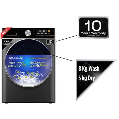 8kg Wash/5kg Dryer Front Load Inverter Automatic Wash And Dry Machine