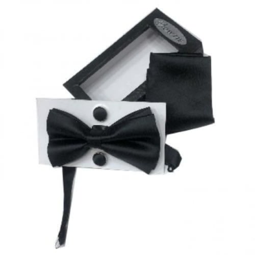 Men's Bow Tie - Complete Set - Black