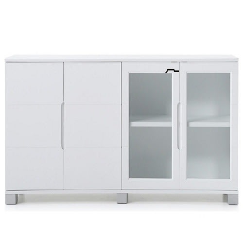 Modern Cabinet, White With Glass Doors $836