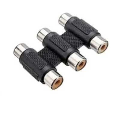 3x Rca Female To Female Joiner Coupler Av Audio Video Cable Cord Socket Adapter