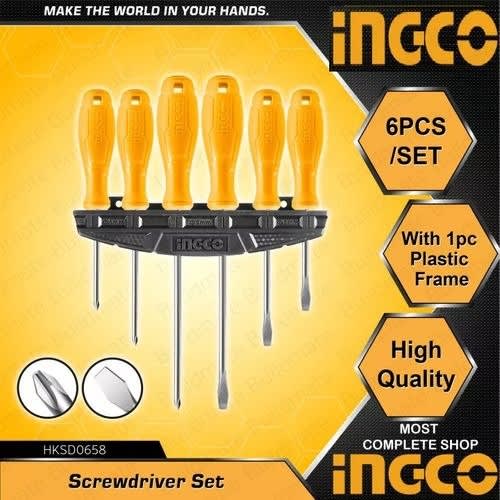 Ingco Screwdriver Set Hksd0658 - 6 Pcs