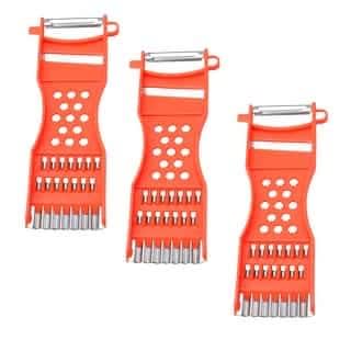Metal & Plastic Scraper For Fruit & Vegetables -Orange -12Pieces