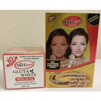 Veet Gold Gluta White Face Cream 50g & Treatment Soap 70g - Face Magic Combo
