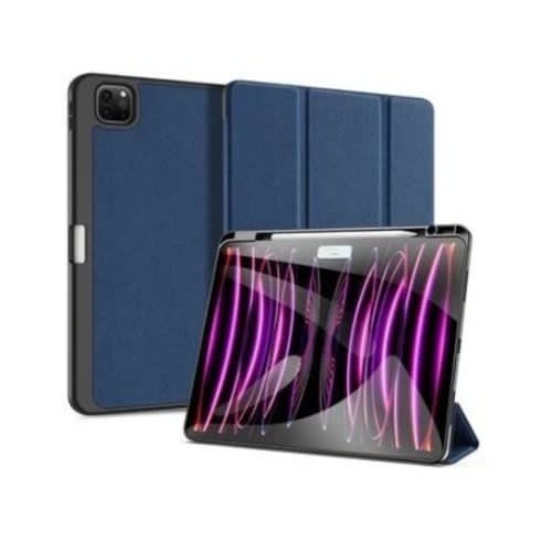 Smart Leather Flip Case With Stylus Pen Space For Ipad Pro 13" - 2024 - Blue