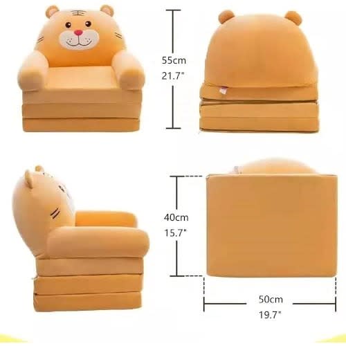 Kids Sofa Bed - Folding Couch For Bedroom & Living Room - Yellow
