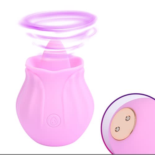 Rose Toy Sucking Vibrator Hands Free With 7 Lick Modes For Clitorial / Nipple / Tongue