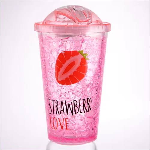 Smoothie Cups With Re-usable Straw - 1 Ltrs