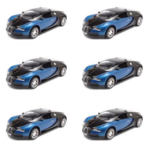 Half Dozen Of Children Toy Car - Battery Powered Self-driven With Siren Music - Blue Sport Cars