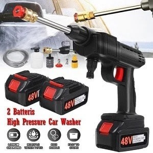 Rechargeable Cordless High Pressure Multi-purpose Car Washer - 48vh - 15000mah - Double Ba