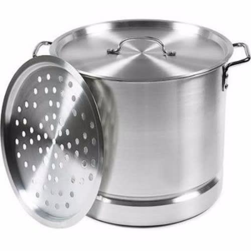Aluminium Cookware Set With Steamer - Silver