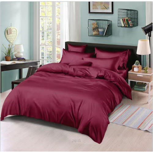 Bedsheet Duvet And Four Pillowcases Plain