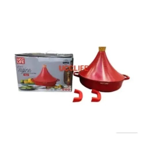 Moroccan Tagine Made Of Granite And Colorful Stoneware cone-shaped Lid -28cm