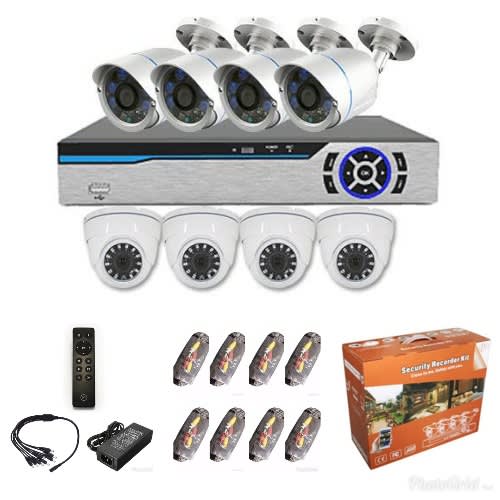 CCTV 8 Channels System Bullet And Dome Cameras